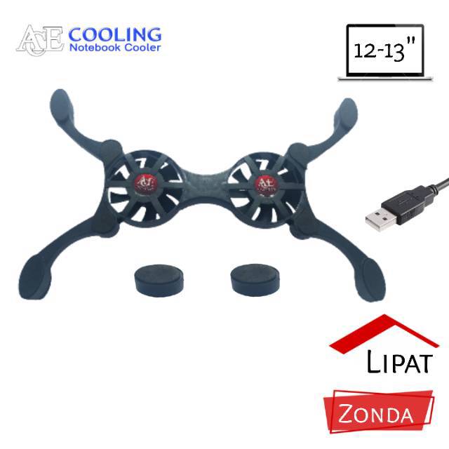 Ace cooling kipas notebook lipat / cooling fan type zonda no led