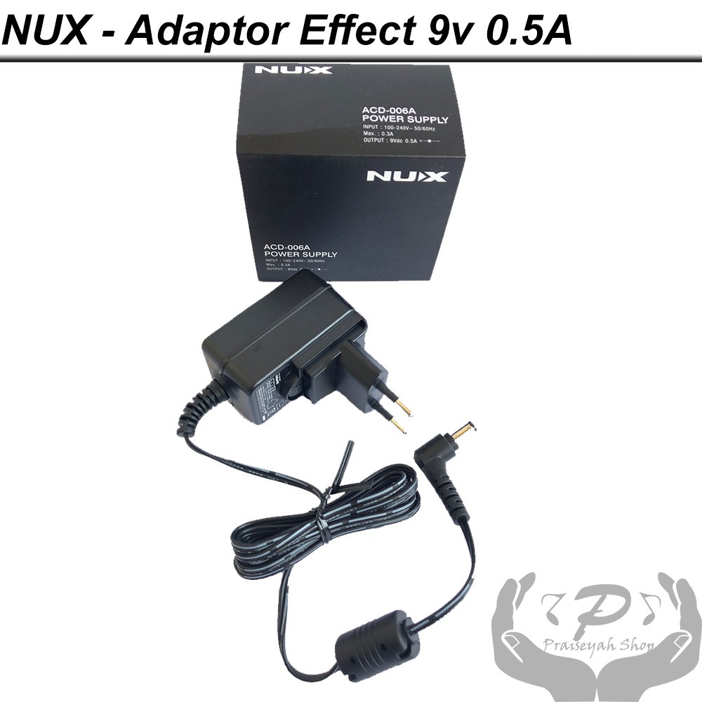 Adaptor Efek Gitar Nux 9V 0.5A Adapter Effect Power Supply ACD-006A