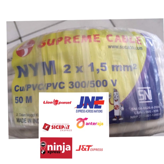 KABEL SUPREME 2x1,5 2x1.5 NYM KABEL KAWAT NON SERABUT KHUSUS EKSPEDISI