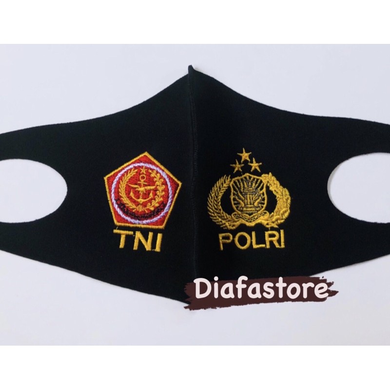 Masker Logo TNI Polri Bordir