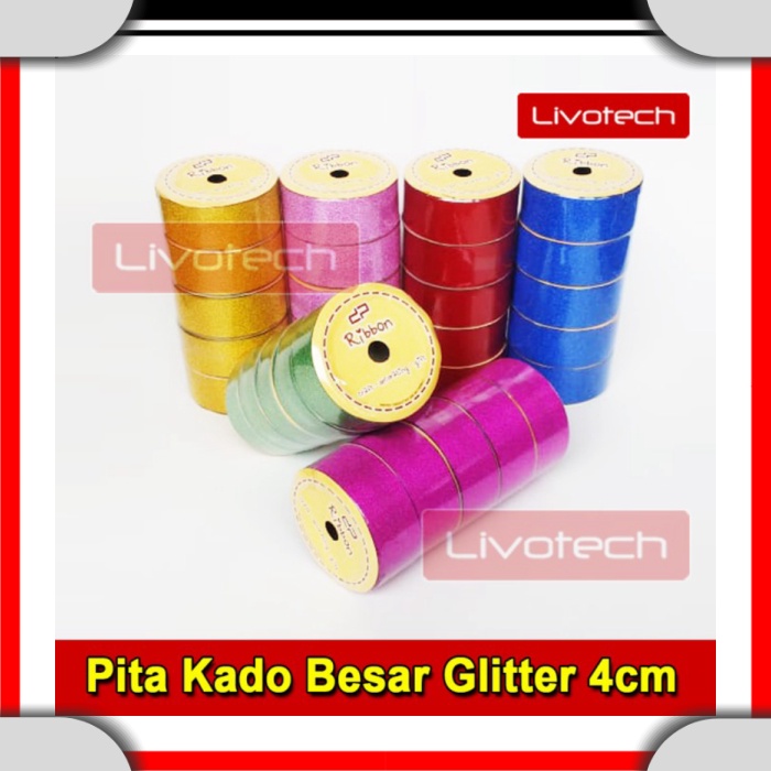 

Pita Kado Glitter 4cm Pita Jepang 1/5 Inch Pita Plastik 38mm Pita Kertas T0001