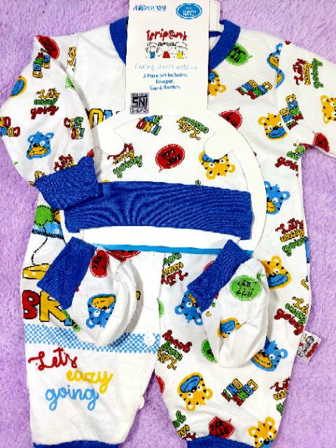 JUMPER SET PANJANGI PUTIH 3 PANK / JUMPER + TOPI + SARUNG KAKI