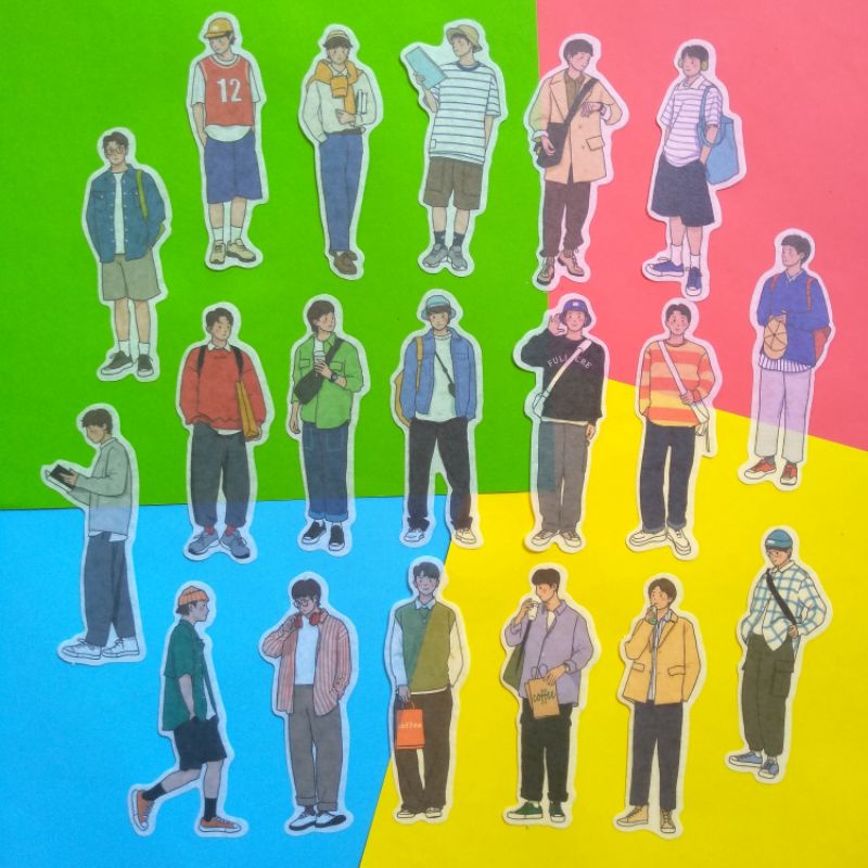 

1 PCS OOTD BOYS STICKER - STIKER JURNAL AESTHETIC