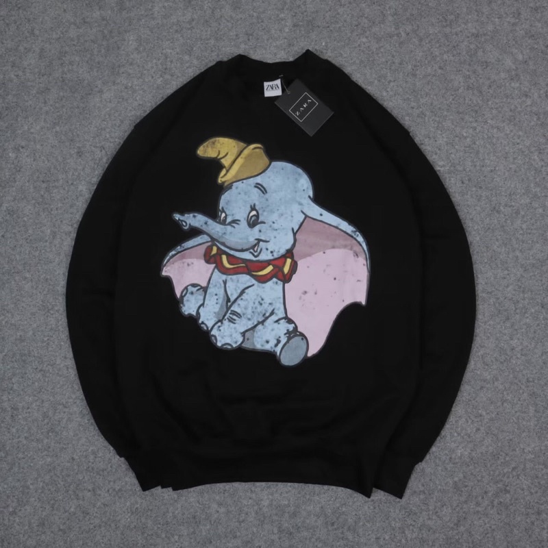 SWEATER CREWNECK ZARA DUMBO DISNEY - SWEATSHIRT ZARA DUMBO MICKEY MOUSE DISNEY AUTHENTIC ORIGINAL