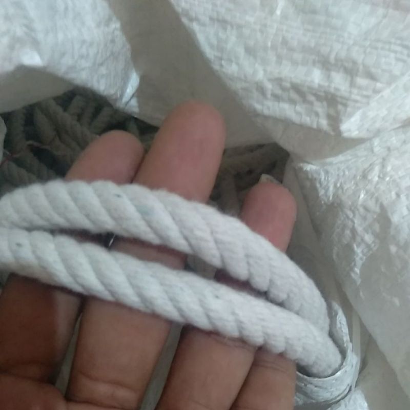 tali tambang kuralon 10mm/tali tambang kain/tali tambang putih permeter
