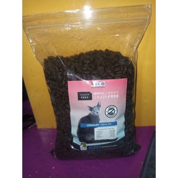 Therafeed grainfree urinary healt kemasan 1kg repaick | drycatfood makanan kucing therafeed