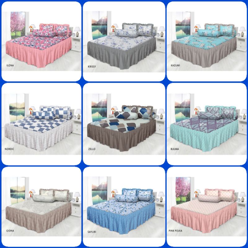 SPREI MY LOVE RUMBAI TOPI KING 180X200CM YASMIN,TRIANGLE,DAISY,MADAGASCAR,ILONA,NORDIC,BULMA,KRISSY,