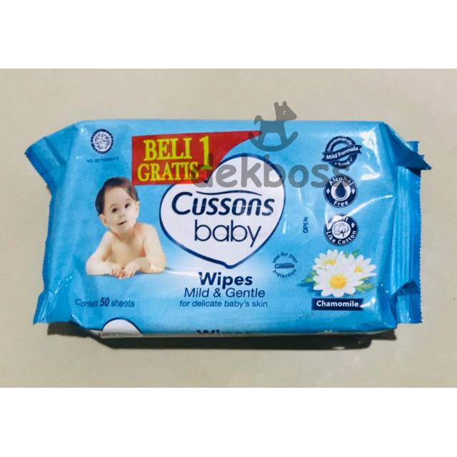 Tisu basah bayi cussons baby new born 50 sheets wipes tisu baby