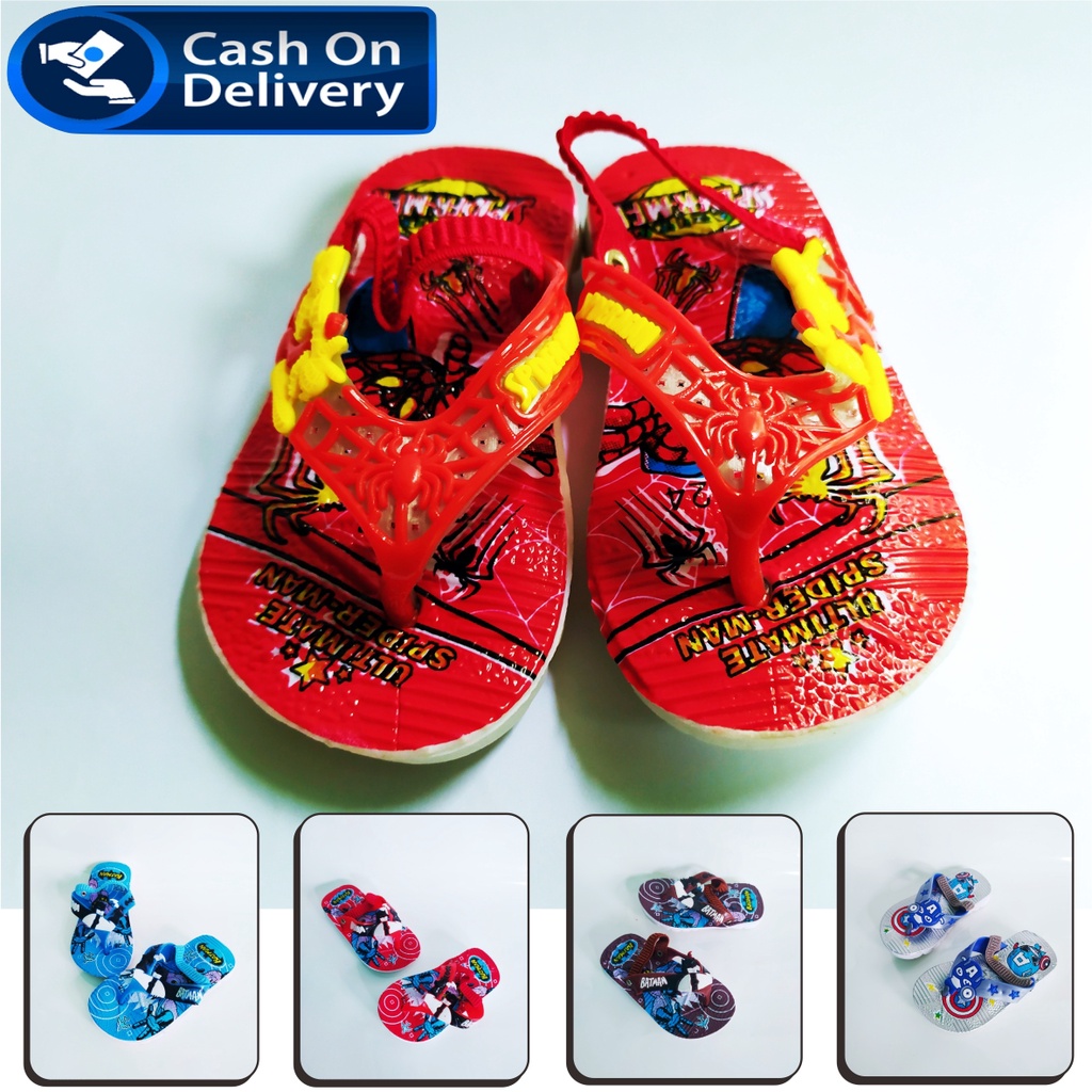 Sendal cicit anak laki -laki tali ikat bisa bunyi motif spiderman - terkeren