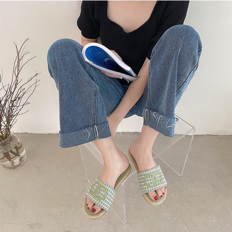 RYX - OMM Mesh Sandal Slip On Slipper Wanita Fashion Casual Sehari-Hari - Ori Import