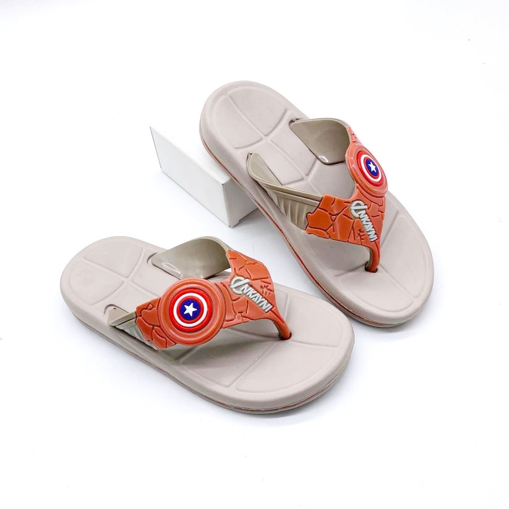 Sandal Anak Laki-Laki Sandal Jepit Bahan Karet Animasi Marvel Terbaru Simple