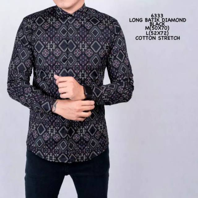 KEMEJA BATIK MODERN DIAMOND NAVY