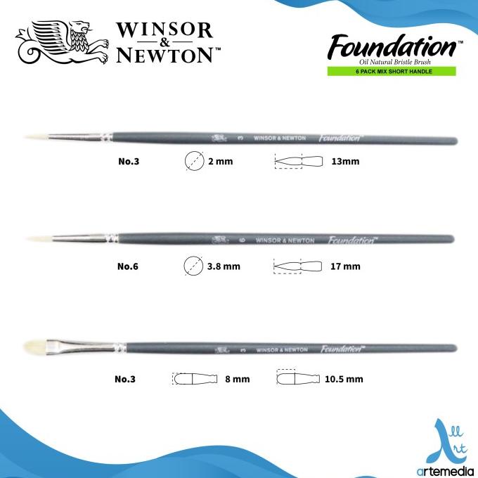 

Kuas Lukis Winsor & Newton Foundation Set 6 Mix Bristle Brush Sh