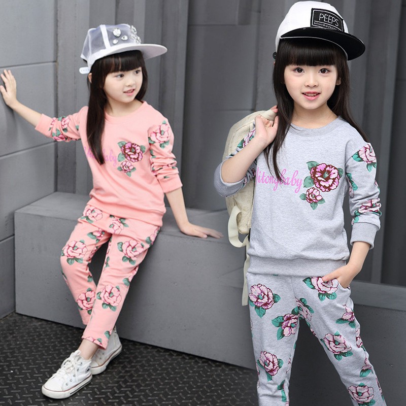 HappyOliver PASSWORD BUNGA Setelan Sweater 1 - 7 Tahun Baju Anak BerKualitas