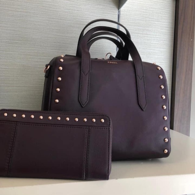 Fossil sydney satchel fig sepaket wallet