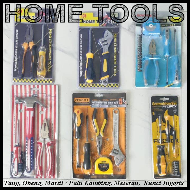 OBENG SET TOOL KOMBINASI cutter palu kambing tang kunci inggris meteran FIREFOX WELLBORN ROWTON