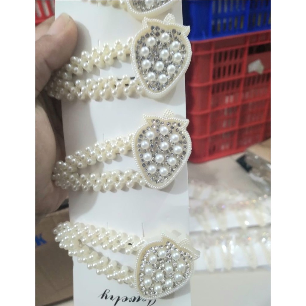 SHOPEE 7.7 - JEPIT RAMBUT KOREA MUTIARA Pearl Hair Pin Import TERMURAH