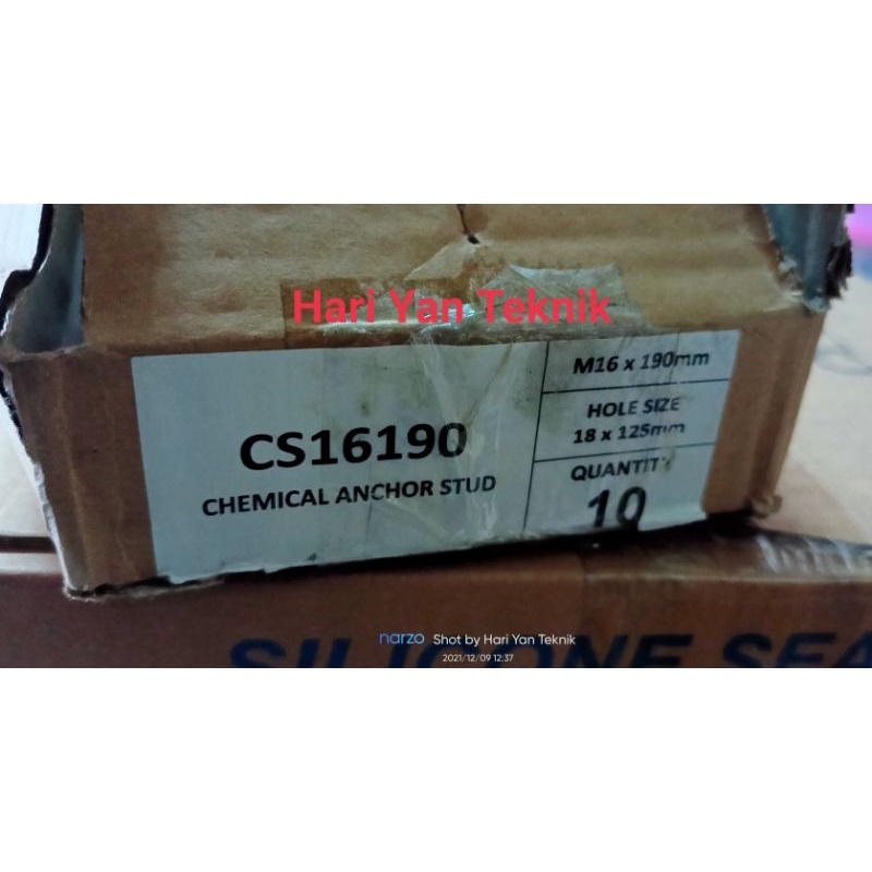 Chemical Anchor M16 isi 10 set