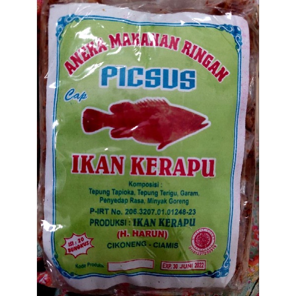Picsus Macaroni Ikan Kerapu Pedas/ Makaroni Pedas / Macaroni Kerang/ Basreng  isi 20pcs