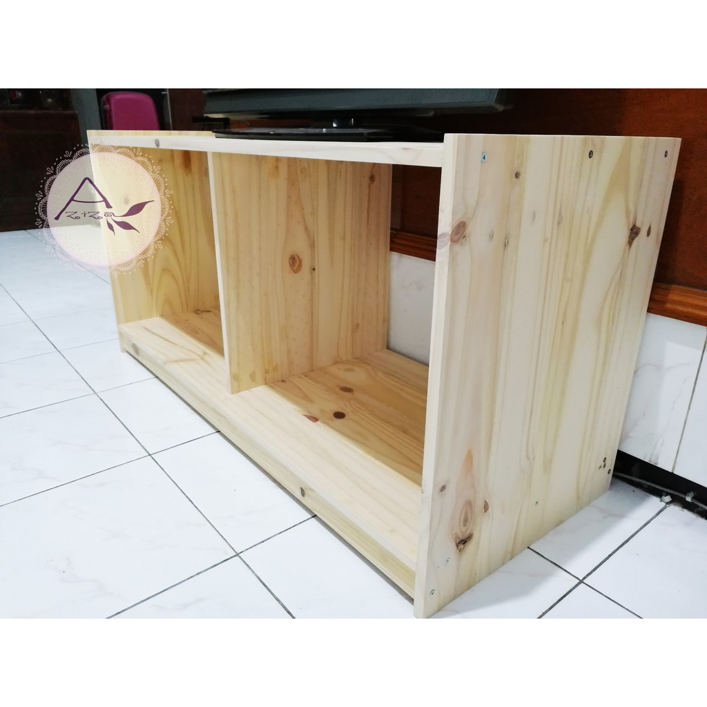 Meja Tv Rak Susun Kayu Full Jati Belanda Partisi Ruangan 100x50x40 Shopee Indonesia