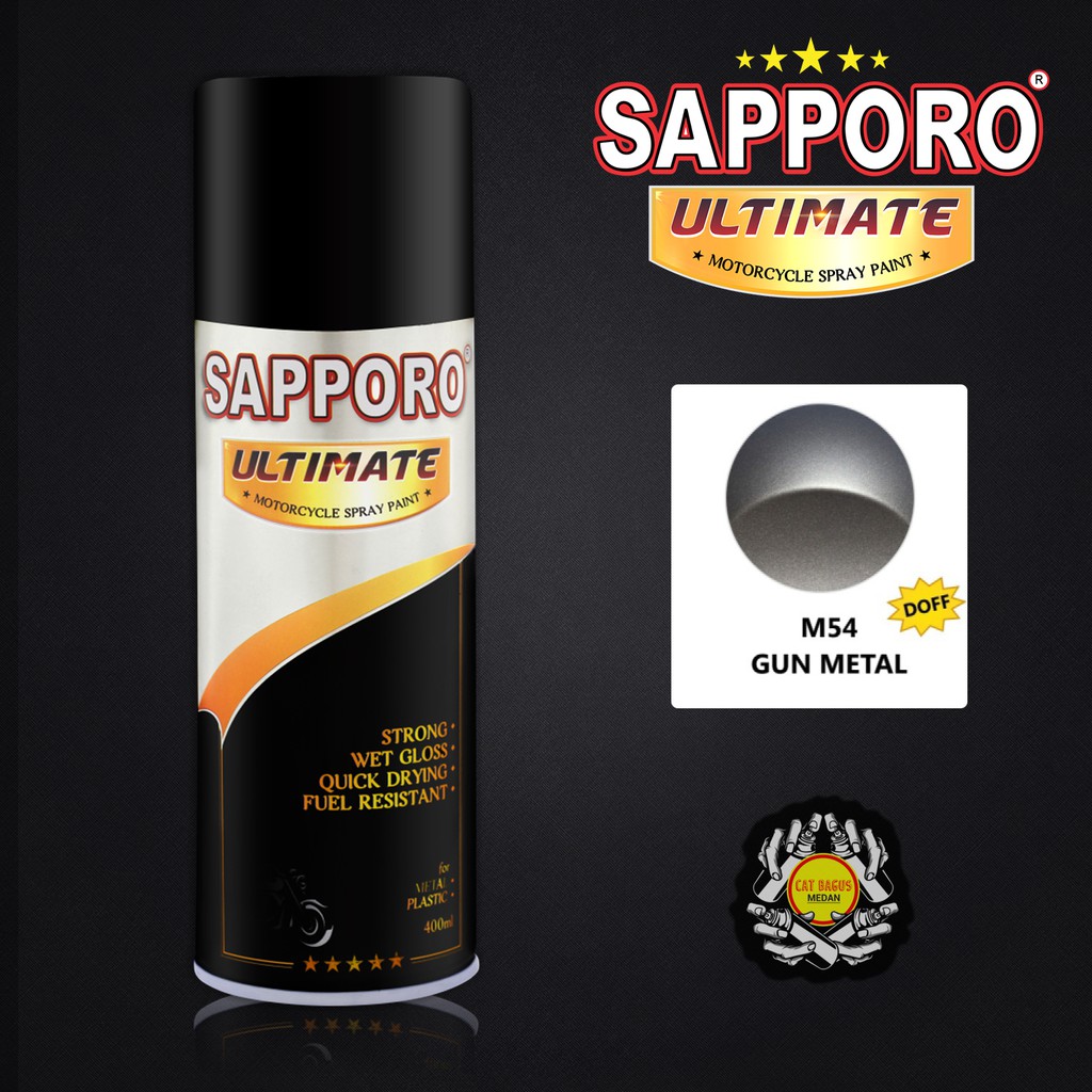 SAPPORO ULTIMATE M54 GUN METAL CAT SEMPROT 400 ML CAT MOTOR AEROSOL PYLOX ABU ABU TUA SCOOPY DOFF DO