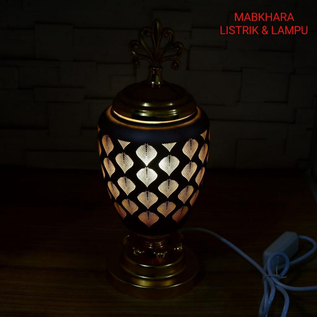 Prapen Listrik Lampu Mabkhara Electric Tempat Bakar Buhur Elektrik Incense Burner Wadah Bukhur Dupa Electrik Modern Tungku Aromaterapi Cantik Pendupaan Impor Antik