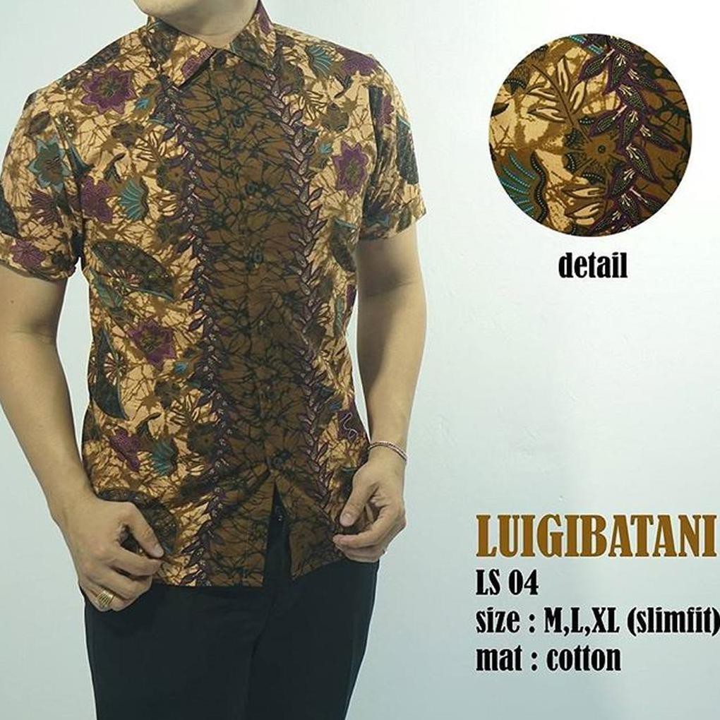 Terbaik Baju Batik Slimfit Luigi Batani LS04 - Kemeja Batik Slimfit Modern