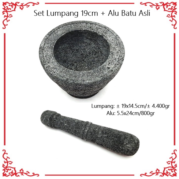 Set Lumpang Batu + Alu