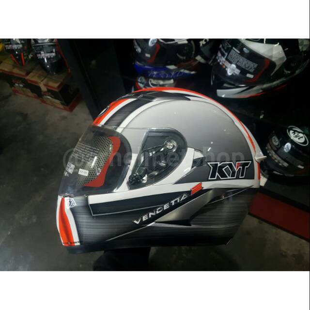 Helm motor full face balap racing kyt vendetta 2 gunmetal Orange vendetta bukan falcon murah NOS