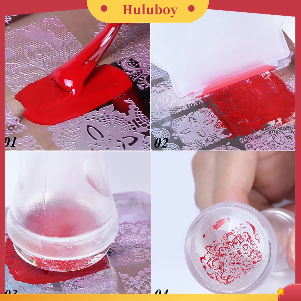 Huluboy Huluboy♡ Plat Stempel Kuku Bahan Stainless Steel Untuk Manicure