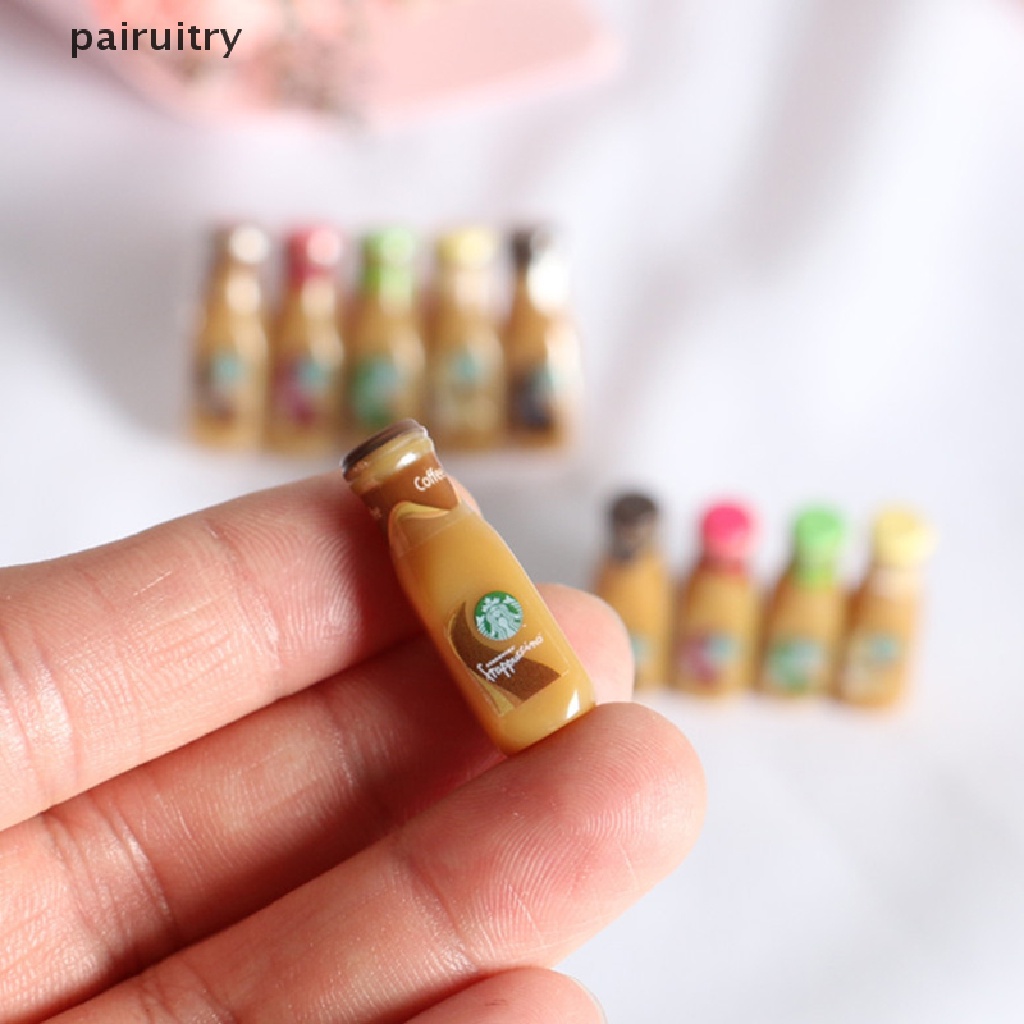 Prt 1 / 5pcs Miniatur Botol Kopi Bahan Resin Untuk Aksesoris Rumah Boneka 1 / 12 PRT