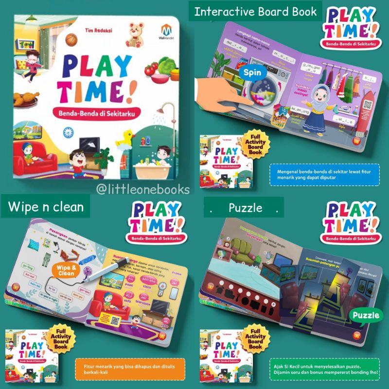

play time benda sekitar / play time! interactive board book / buku aktivitas anak