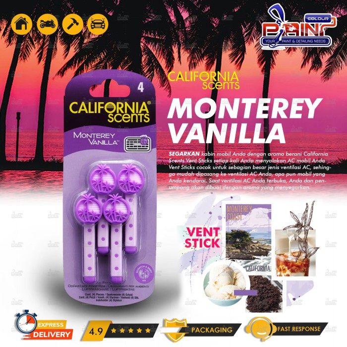 California Scents Vent Sticks - Monterey Vanilla 200gr