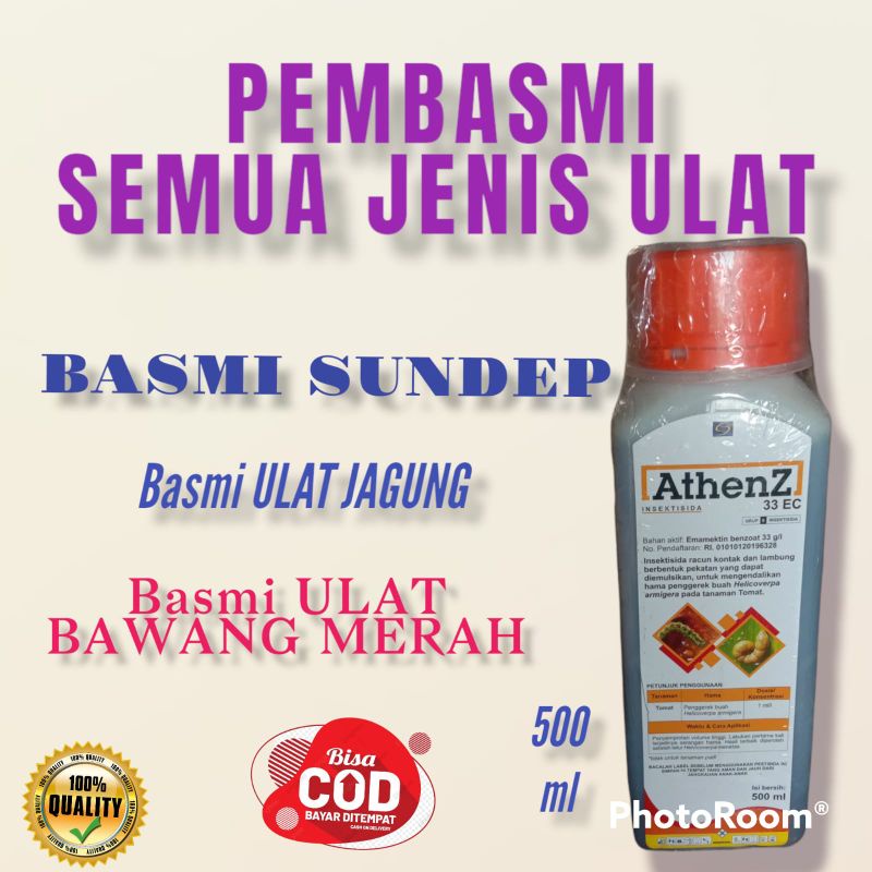 500 ml ATHENZ 33 EC Emmamectin Benzoat Obat sundep padi dan Ulat di tanaman Jagung bawang merah kubi