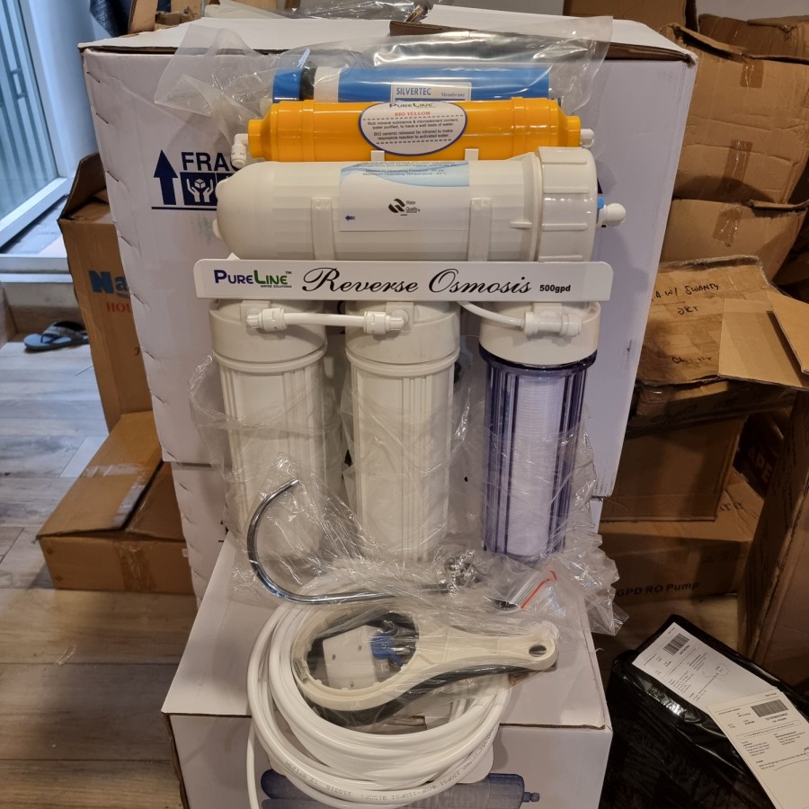 Mesin Ro 500 gpd reverse osmosis 5 stage 500gpd PURELINE / RO 500 GPD