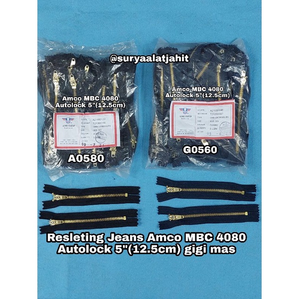 Resleting Jeans Amco 5in/12.5cm MBC-4080 ATL =rp.24.400/lsn