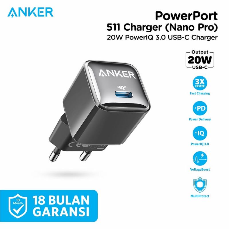 Anker Charger 20W PD IQ Powerport III Nano Pro Original Anker A2637