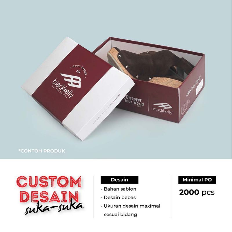 CST912 Dus Alas Kaki / Dus Sepatu / Dus Sandal / Desain Custom / Pre Order / Ukuran 29x18.5x10