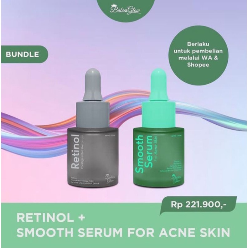 PROMO Babies glow Bundling Retinol + Smooth Serum For Acne Skin