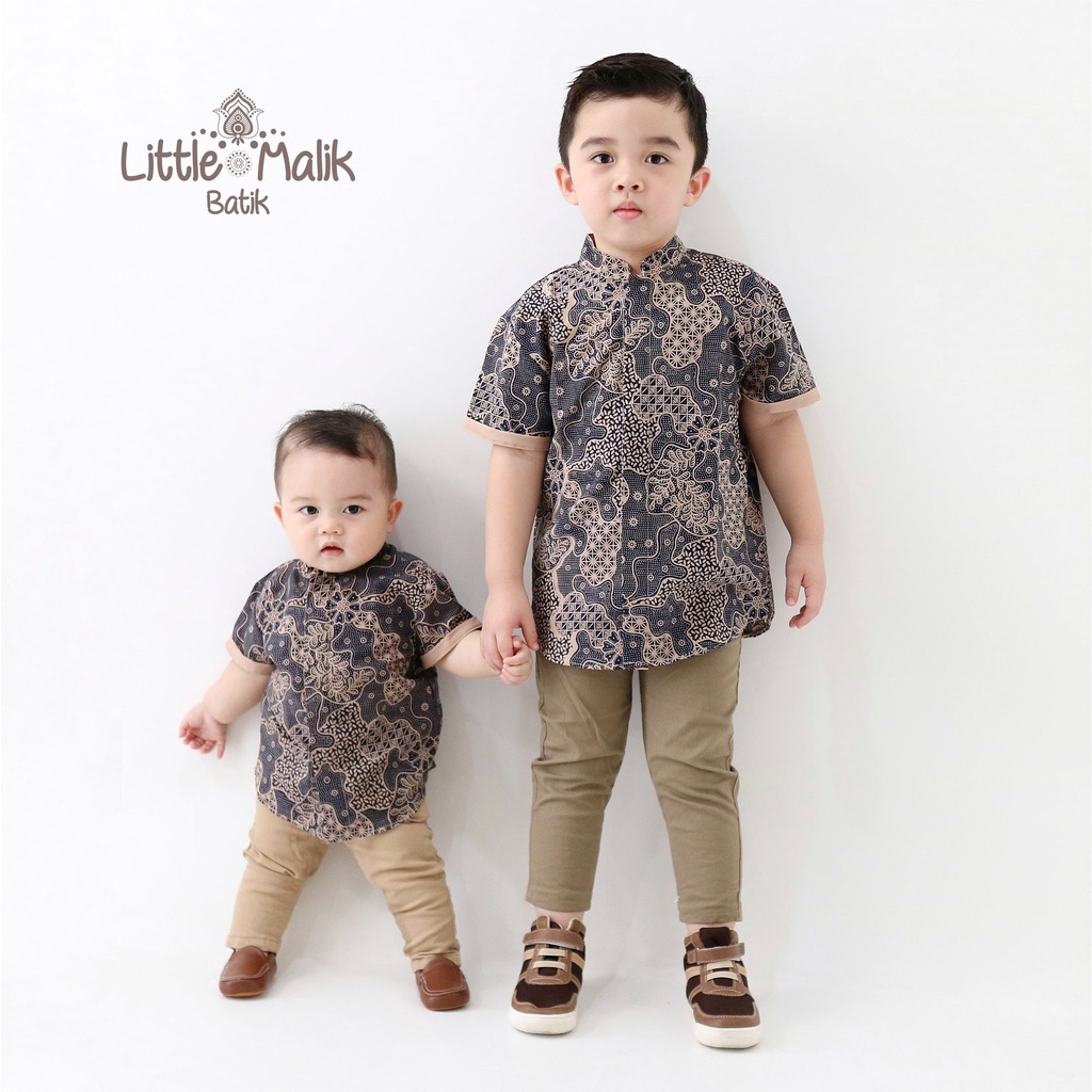 READY STOCK Kemeja Batik Couple Anak Ayah Lengan Pendek By Little Malik Batik