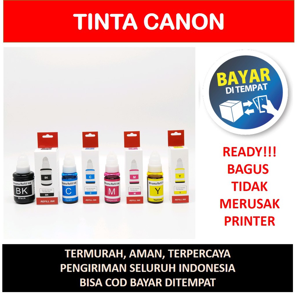 Tinta Canon GI-790 G1000 G2000 G3000 G4000 IP1300 IP1700 IP1880 IP1980 IP2770 IP2870 MP198 MP258