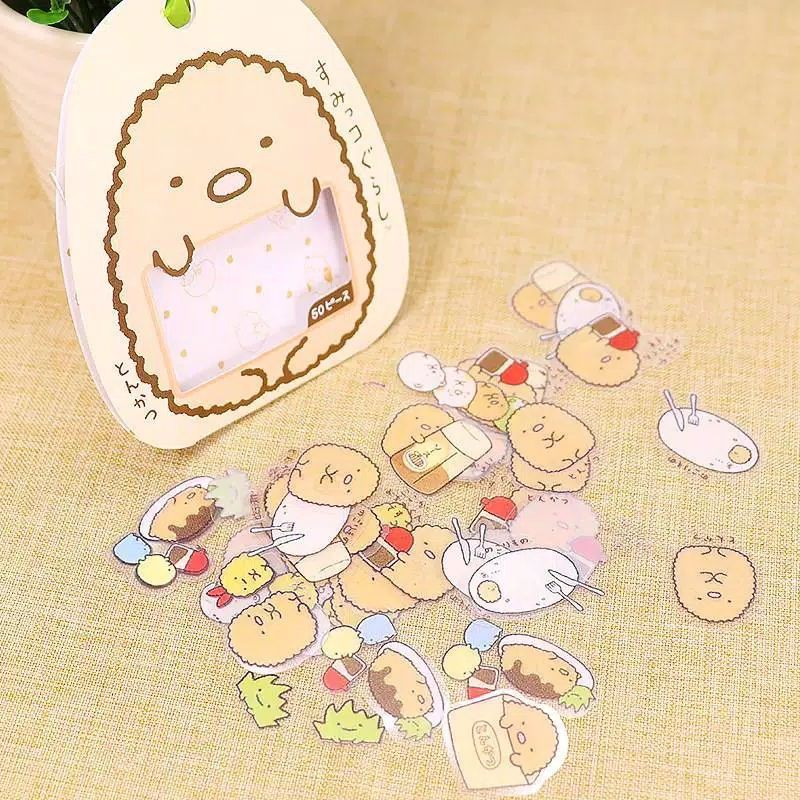 Sticker transparan sumikko gurashi stiker lucu cute scrapbook photobook kpop idol korea