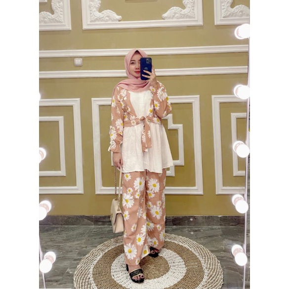 one set  wanita terbaru oneset rayon mix wolpeach premium setelan wanita