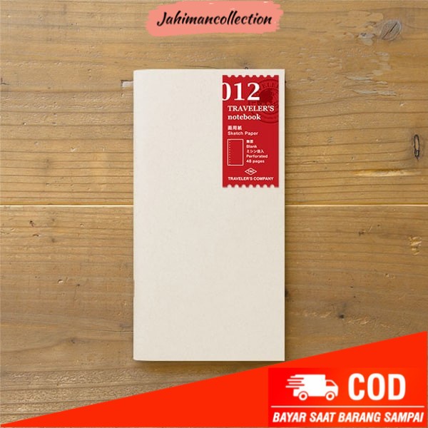 

✨ BISA COD ✨ Midori Traveler's Notebook Refill 012 - Sketch Paper Regular Size