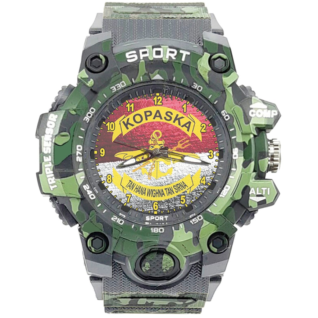 {Istimewa} Jam Tangan KOMANDO PASUKAN KATAK - KOPASKA TNI AL Abu Army Water Resistant