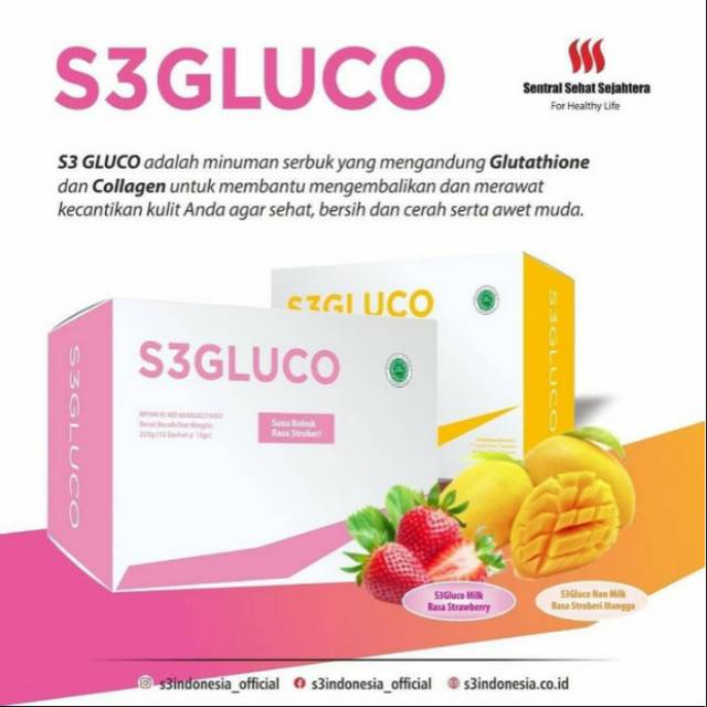 

ORIGINAL SUPLEMEN S3 GLUCO COLLAGEN - PEMUTIH KULIT #KULIT SEHAT #KULIT PUTIH