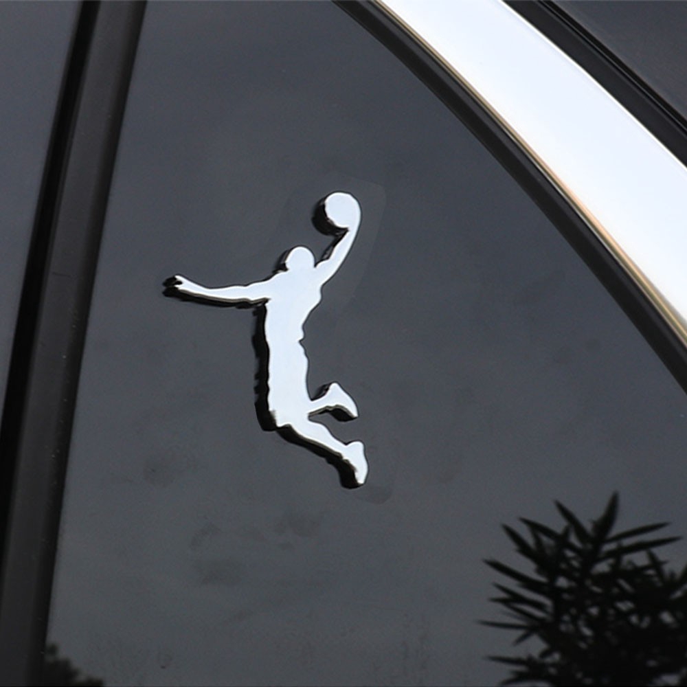 1pc Stiker Emblem Logo Air Jordan James Nba Bahan Metal Untuk Mobiltruk