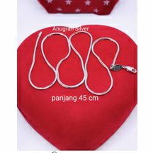 (COD)Kalung flexi perak asli 925 pria &amp; wanita kotak kilau Kulalitas terbaik/Silver lapisan emas putih murni!!!