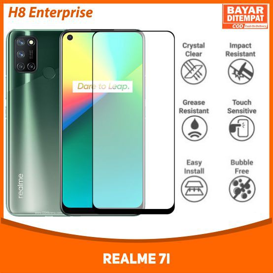 Tempered Glass Full Oppo Realme 7i Anti Gores Kaca Full Layar