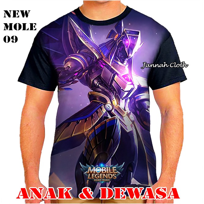 Baju Kaos Gamer Mobile Legend Hero Kaja Skyblocker Skin Epic 3D Print